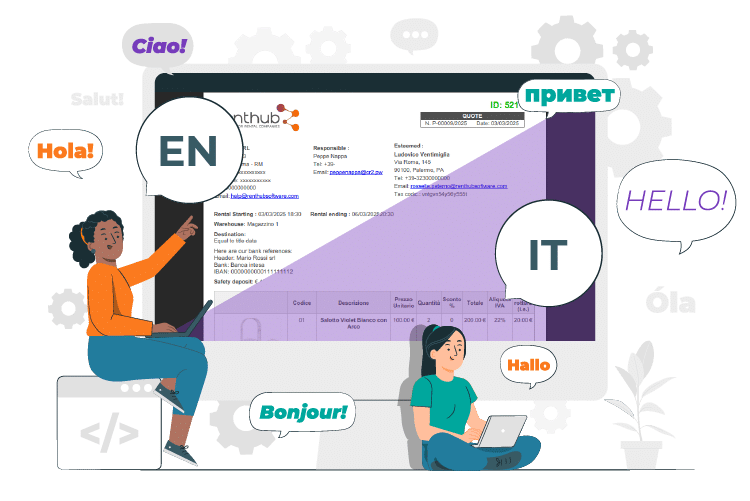 multilingua per gestionale attrezzature